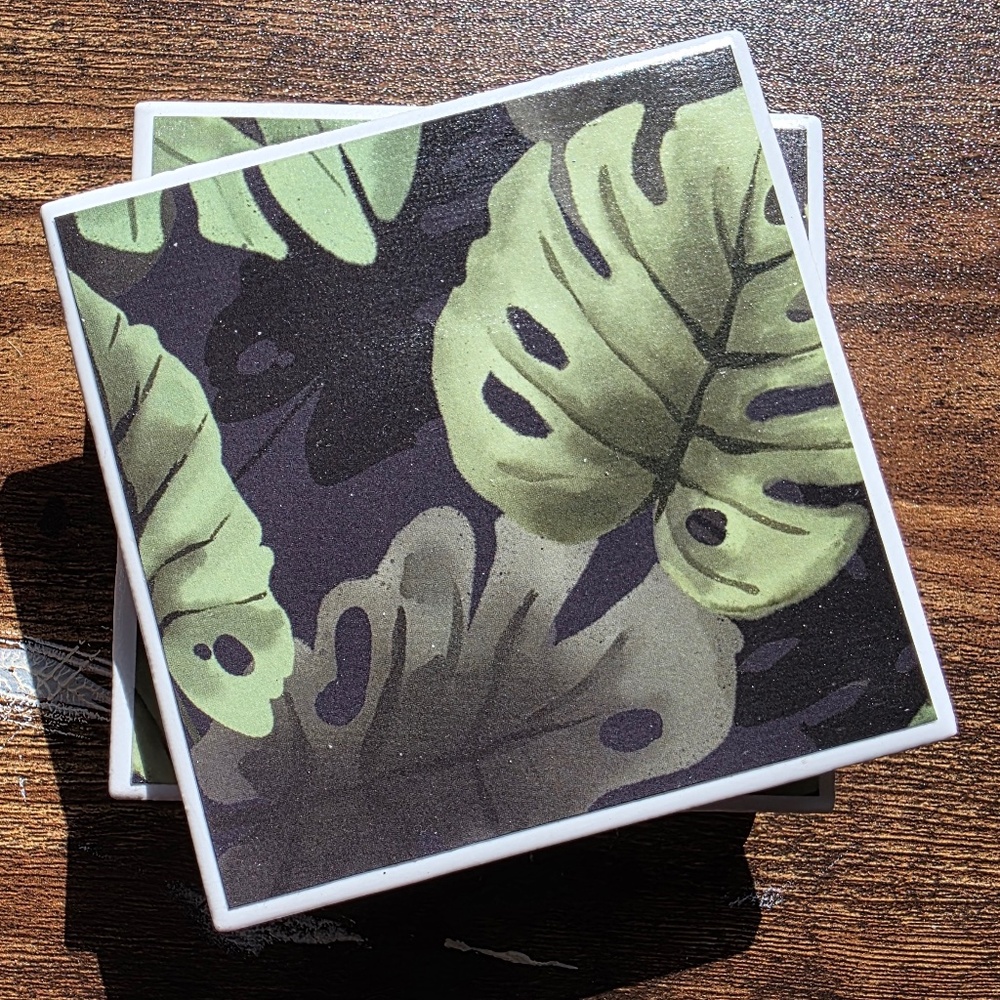 Handmade Forest Foliage Coasters - Set of 4